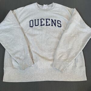 Vintage 1990s Champion Reverse Weave Queens Univ Charlotte Crewneck Sweatshirt